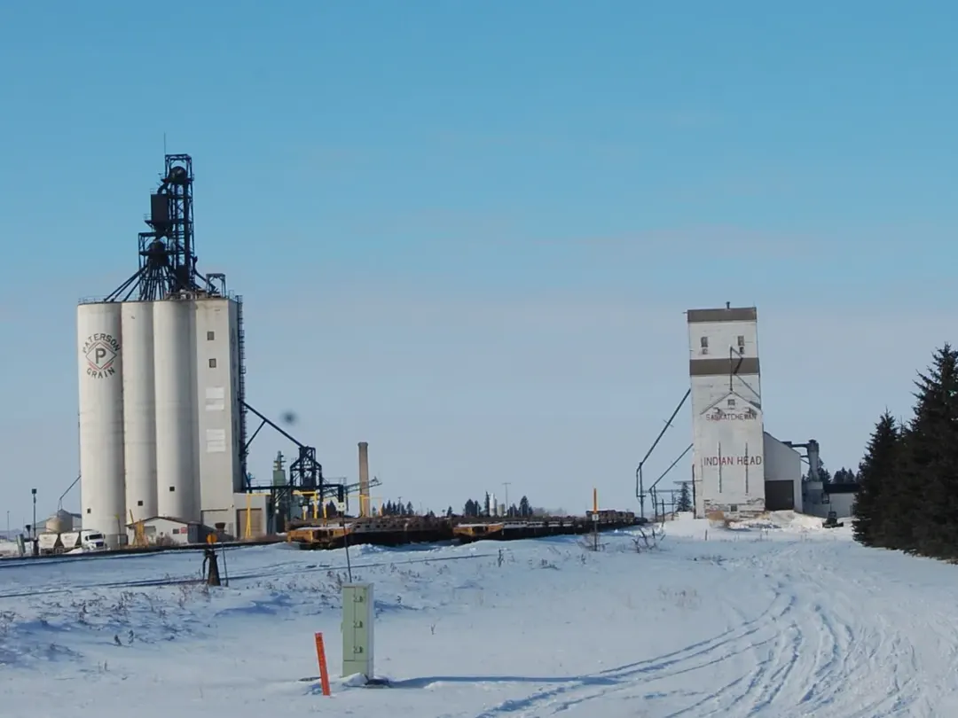 Indian Head, Saskatchewan grain elevator and prairie skyline