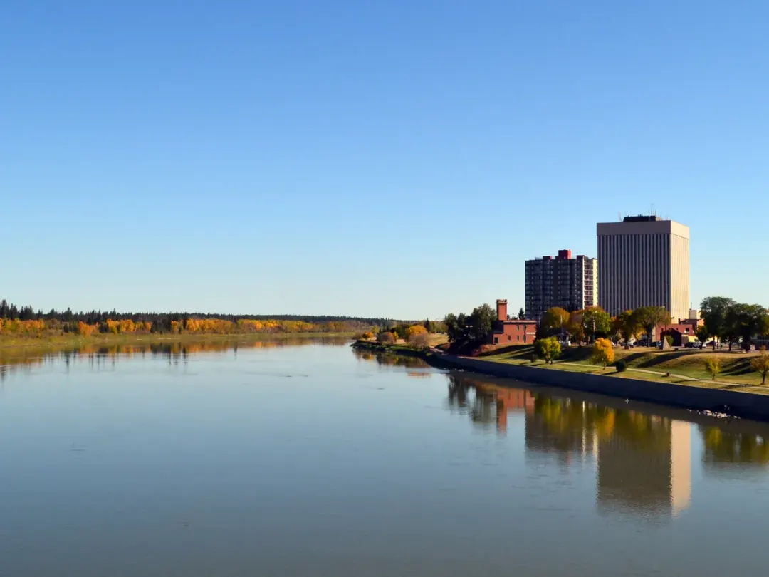 Prince Albert, Saskatchewan river crossing and downtown