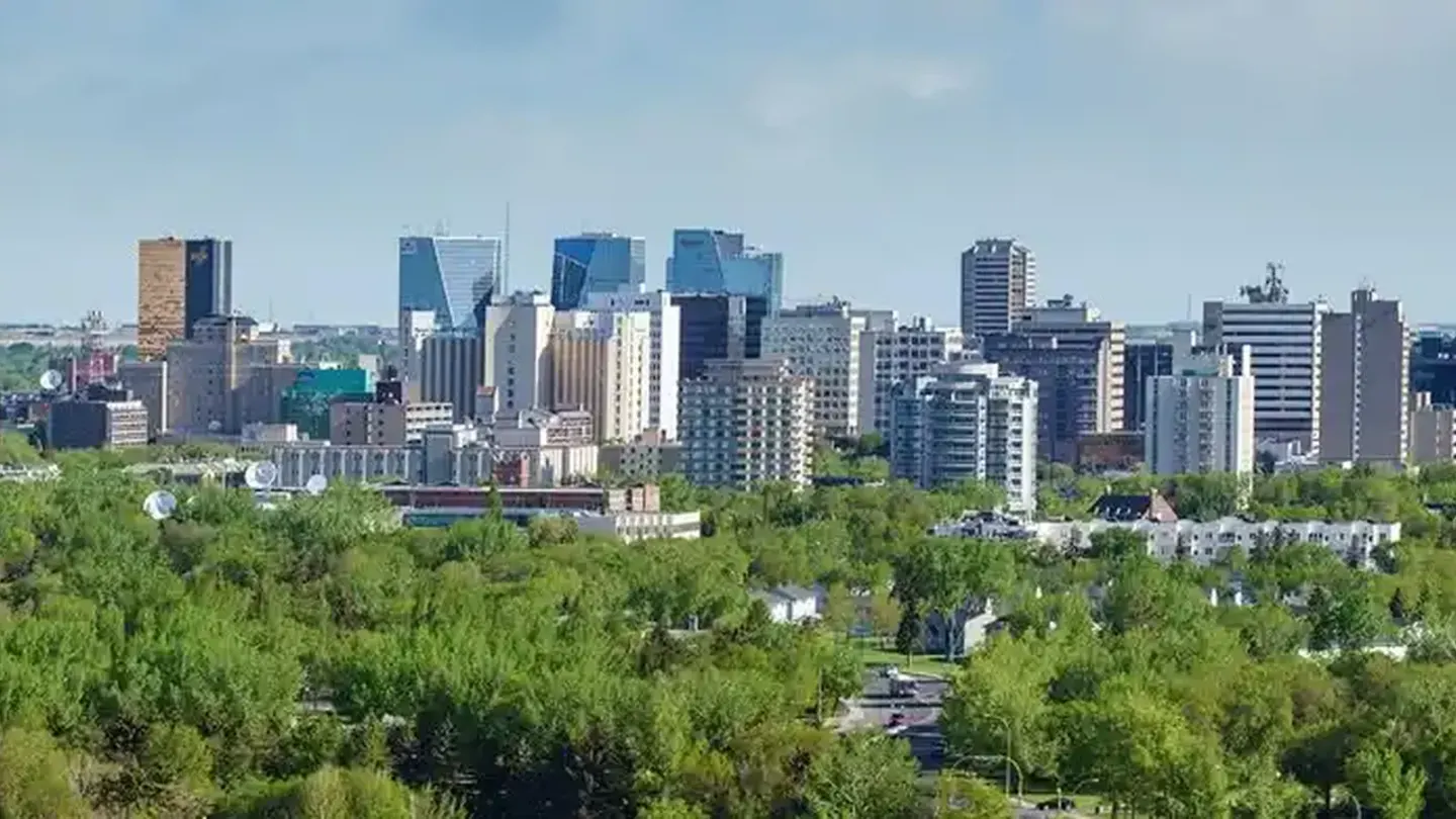 Regina, Saskatchewan skyline with downtown buildings